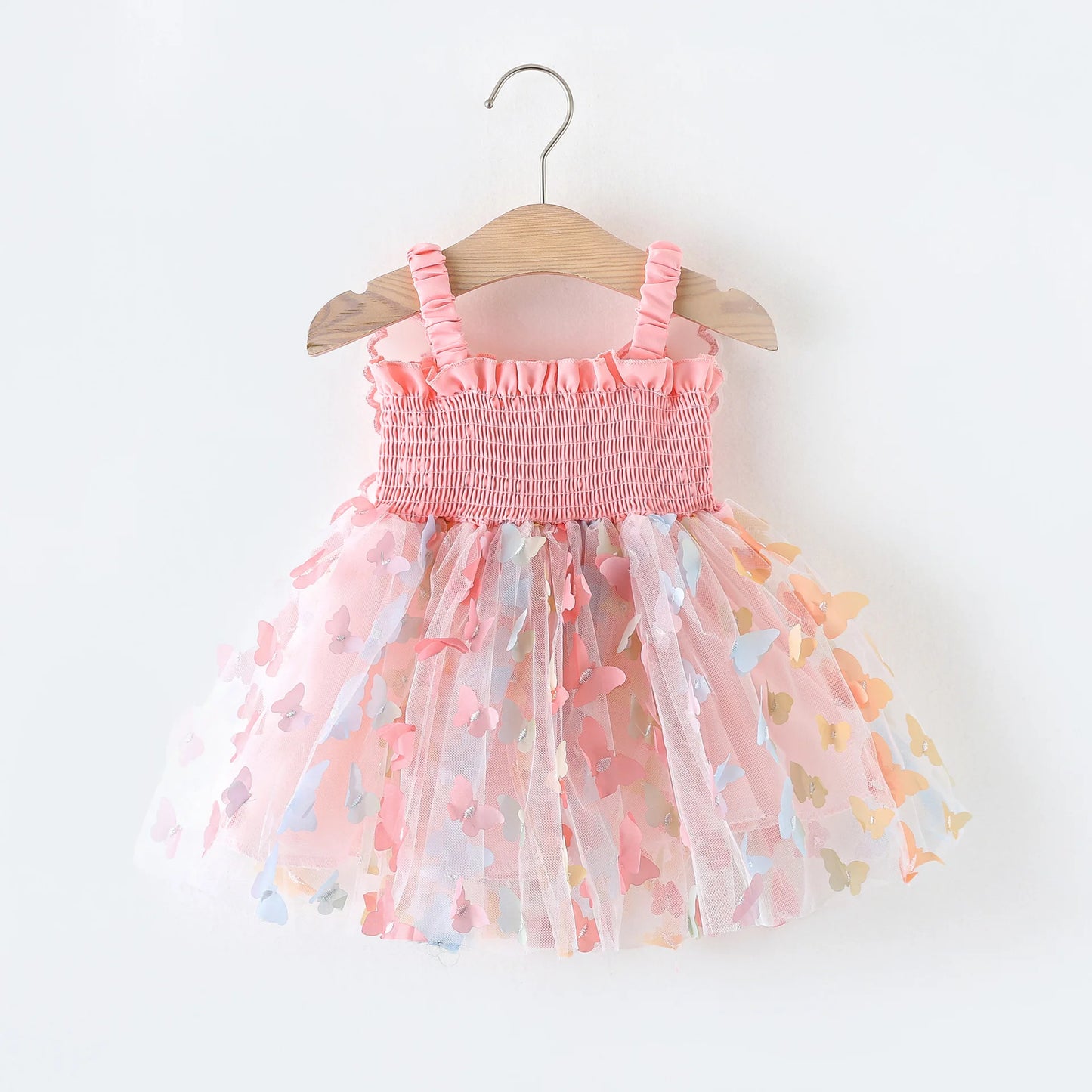 Vestido de princesa para festa de aniversário com alça, bordado de borboleta
